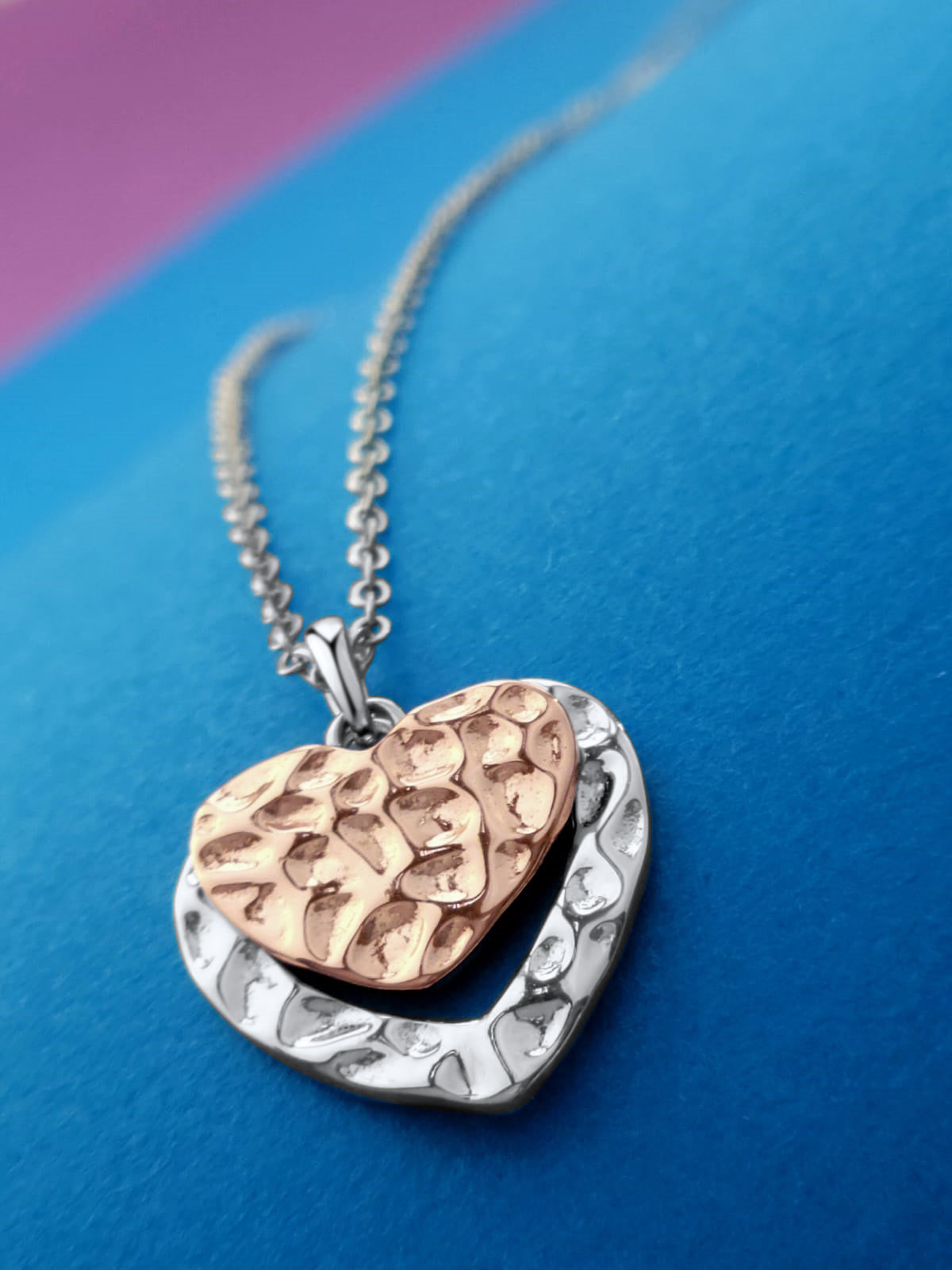IGIE Hammered Heart Necklace Sterling Silver Necklace For Women