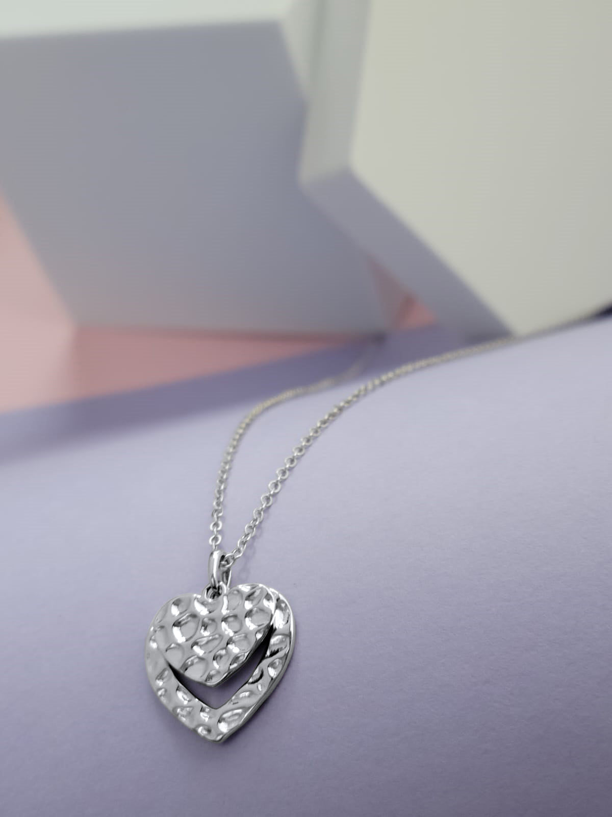 IGIE Hammered Heart Necklace Sterling Silver Necklace For Women