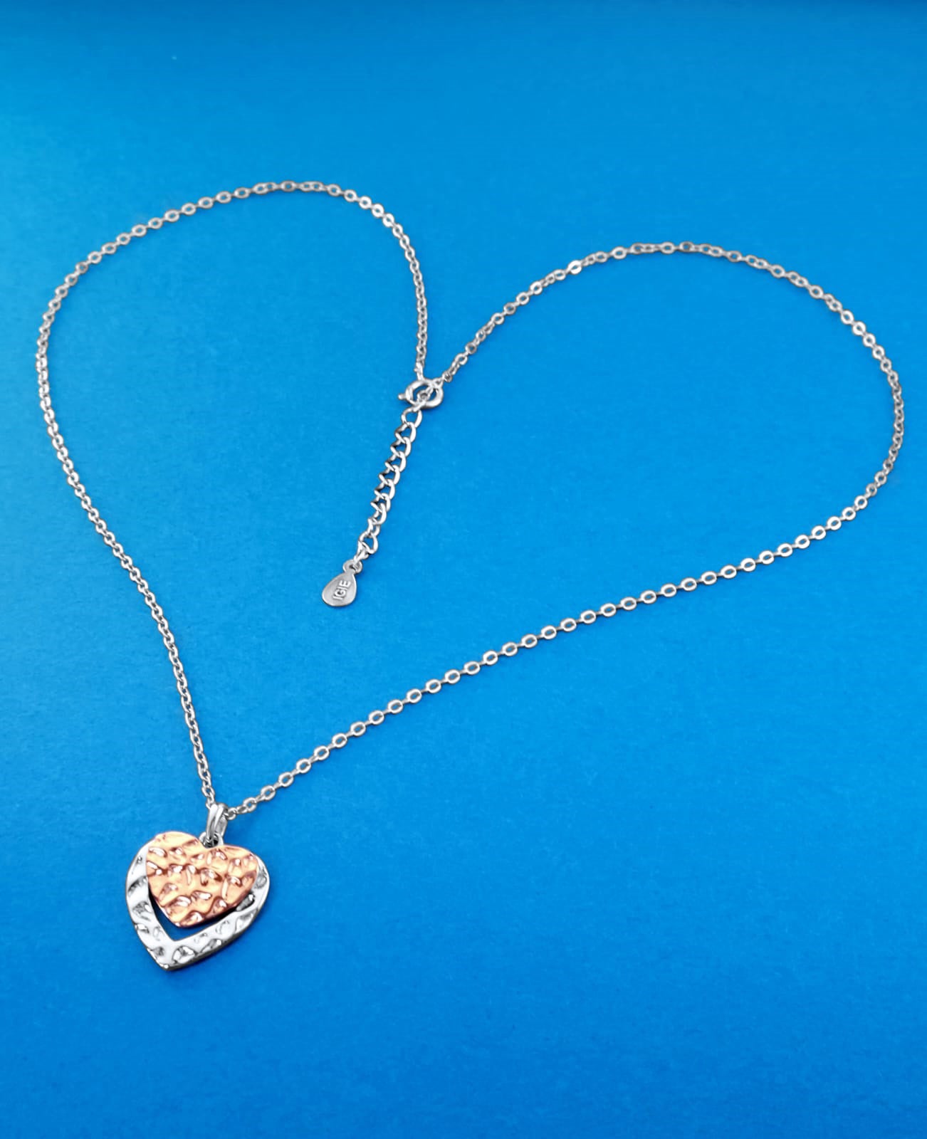 IGIE Hammered Heart Necklace Sterling Silver Necklace For Women