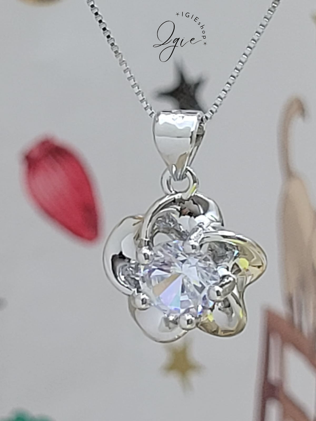 Silver necklace charm